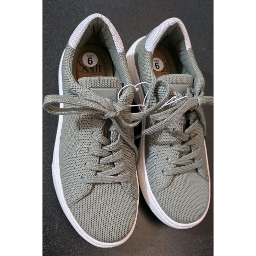 NEW Sofft Waylyn Womens Shoes Sneaker Sage Green Recycled Knit Lace Up Low Top 6